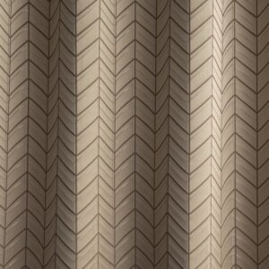 MIRON - Art deco hangulatú, 3D hatású, geometriai mintás, selyemfényű dekorfüggöny., 140 cm, chevron, drapp