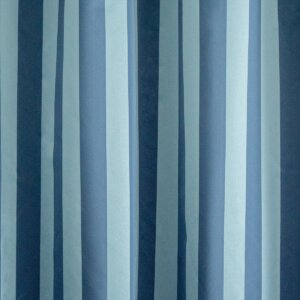 MORTON - Indiai származású, csíkos, szatén sötétítő függöny, 140 cm, kék