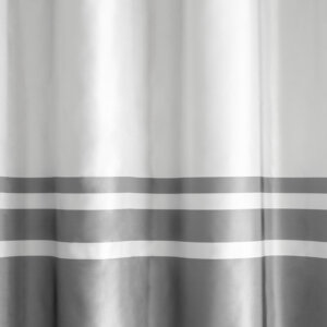 NICOLAS - Török származású szatén, csíkos függönyanyag, 300 cm, fehér-ezüst
