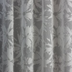 PALOMA - Borostyánlevél mintás, fényáteresztő, maratott organza, 300 cm, ezüst