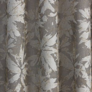 PALOMA - Borostyánlevél mintás, fényáteresztő, maratott organza, 300 cm, bronz