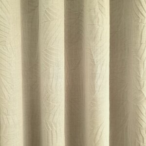 POLETTE - Krepp szablé, nyomott levélmintás, fényáteresztő dekorfüggöny, 290 cm, drapp