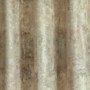 RAINA - Vintage hatású, antikra koptatott, barokk mintás, puha, plüss sötétítő függöny, 140 cm, púder
