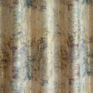 RAINA - Vintage hatású, antikra koptatott, barokk mintás, puha, plüss sötétítő függöny, 140 cm, szivárvány