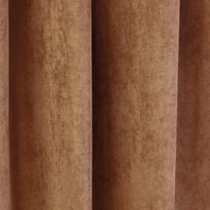 RAMON - Egyszínű, bársonyos jacquard, elegáns sötétítő függöny, gazdag színválasztékban, 280 cm, mogyoróbarna
