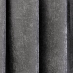 RAMON - Egyszínű, bársonyos jacquard, elegáns sötétítő függöny, gazdag színválasztékban, 280 cm, sötét szürke