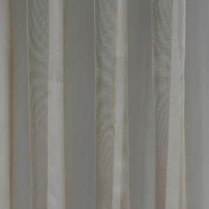 RIVA - Egyszínű,  fényáteresztő organza függöny, ólomzsinóros, 295 cm, drapp