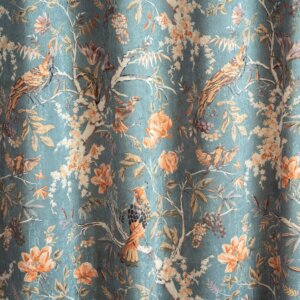 SERGIO - Vintage stílusú dekor és sötétítő függöny, antikolt bársony egyoldalas dekor függöny, 140 cm, kék