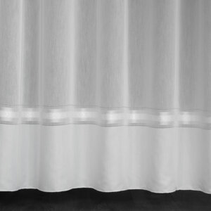 SOMMER - Szablé, bordűrös, fehér, fényáteresztő függöny, 300 cm, törtfehér