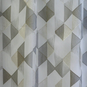 SONJA - Nyírt organza, modern, színes, négyzethálós mintázatú fényáteresztő függöny, 300 cm, szürke