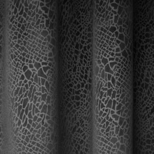 STONES - Microplüss, mozaikmintás, modern sötétítő függöny, 150 cm, fekete