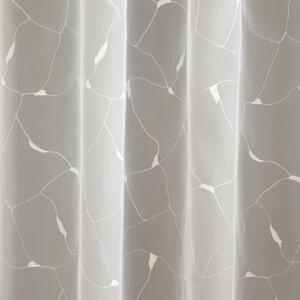 T/2393 - Márványosan hímzett voile, fényáteresztő függöny, 290 cm,  fehér