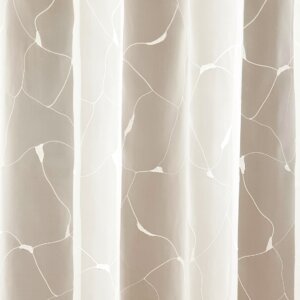 T/2393 - Márványosan hímzett voile, fényáteresztő függöny, 290 cm,  bézs