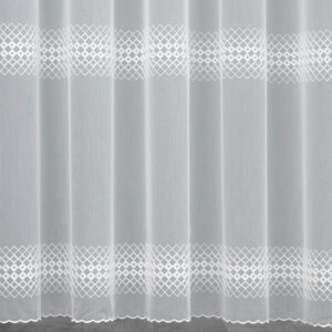 ZOLNA - Hímzett szablé, fényáteresztő függöny. Hullámos aljú, 285 cm