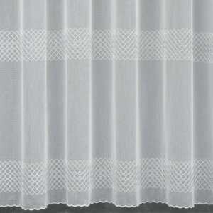 ZOLNA - Hímzett szablé, fényáteresztő függöny. Hullámos aljú, 285 cm