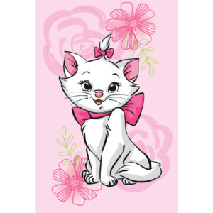 Disney Marie Pink Flower polár takaró 100x150cm