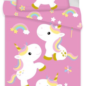 Unikornis Fun gyerek, ovis ágyneműhuzat 100×135 cm, 40×60 cm
