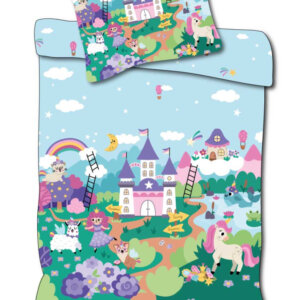 Unikornis Fairyland gyerek, ovis ágyneműhuzat 100×135cm, 40×60cm