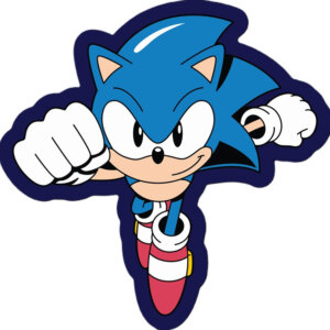 Sonic a sündisznó Run formapárna, díszpárna 40x40 cm Velúr
