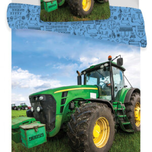 Traktor Green gyerek, ovis ágyneműhuzat 100×135cm, 40×60 cm