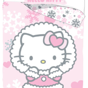 Hello Kitty Cozy Winter gyerek, ovis ágyneműhuzat 100×135 cm, 40×60 cm