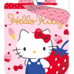 Hello Kitty Strawberry ágyneműhuzat 140×200cm, 70×90 cm
