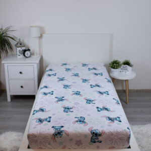 Disney Lilo és Stitch, A csillagkutya Ohana White gumis lepedő 90x200 cm