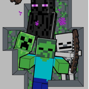 Minecraft Hostile Behaviour fürdőlepedő, strand törölköző 70x140cm