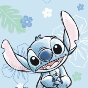 Disney Lilo és Stitch, A csillagkutya Ohana Blue fürdőlepedő, strand törölköző 70x140cm