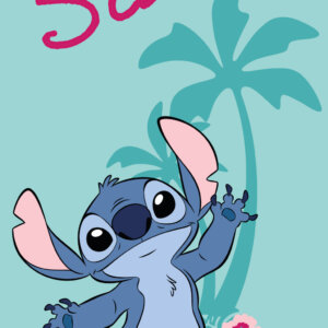 Disney Lilo és Stitch, A csillagkutya Hawaii fürdőlepedő, strand törölköző 70x140cm (Fast Dry)