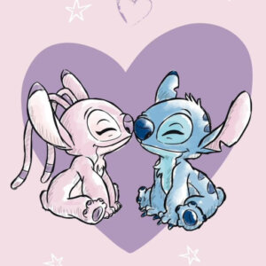 Disney Stitch Love 100% pamut strandtörölköző - 70x140 cm