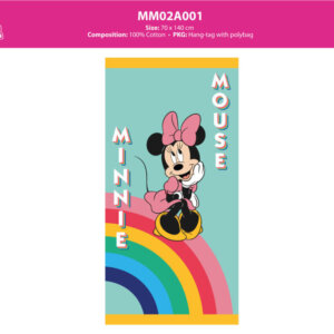 Disney Minnie egér gyerek strandtörölköző - 100% pamut - 70x140 cm - zöld