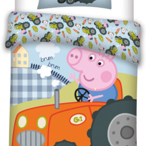 Peppa malac George's Tractor ovis ágyneműhuzat 100×135 cm, 40×60 cm