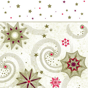 Karácsonyi Gold Stars and Twirls papír asztalterítő 120×180 cm