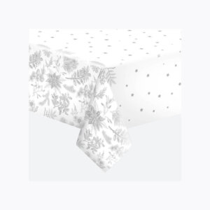 Karácsonyi Botanical Silver papír asztalterítő 120×180 cm