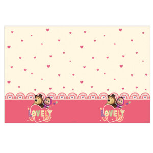 Mása és a medve Sweet Heart műanyag asztalterítő 120x180 cm